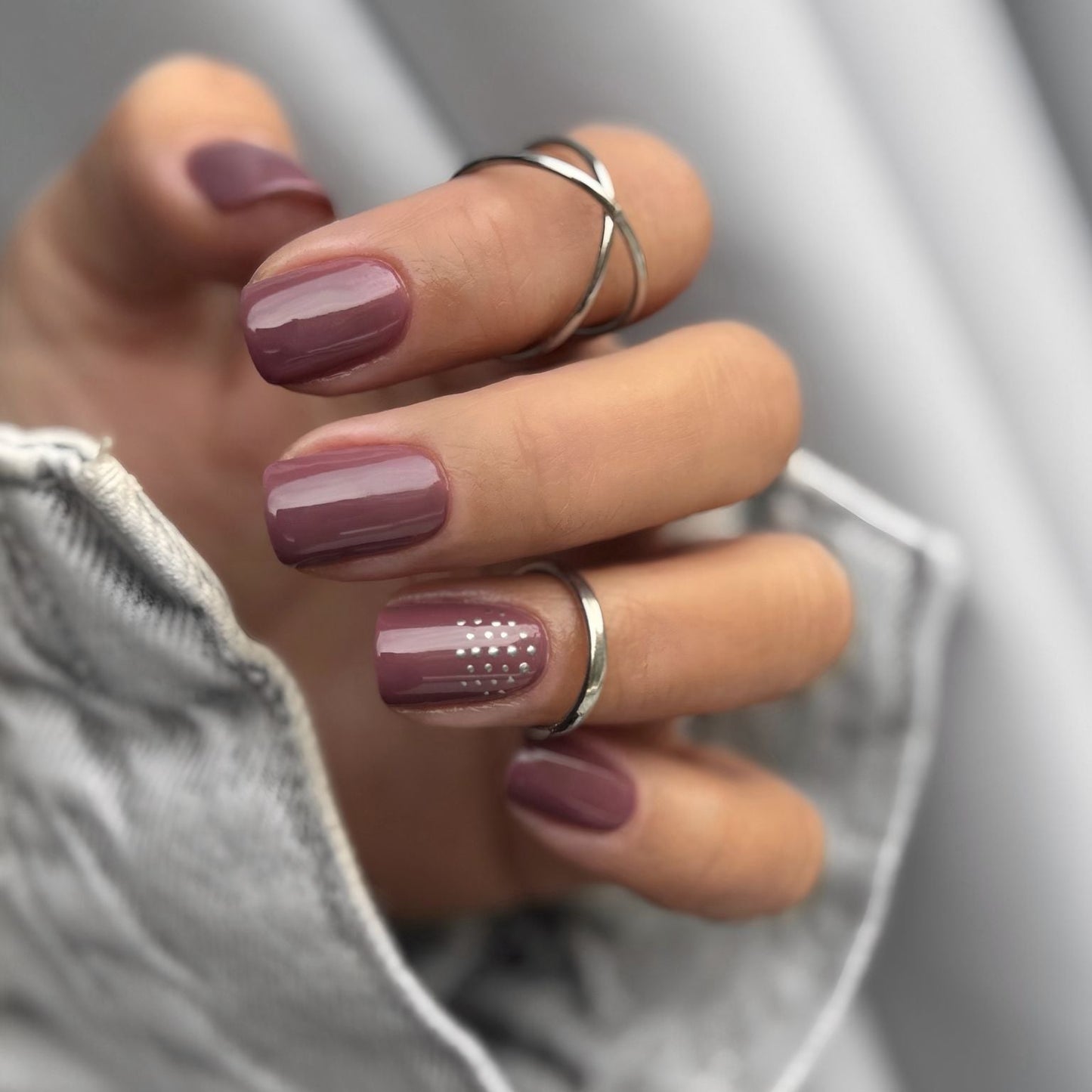 Mystic Mauve & Chrome Dots