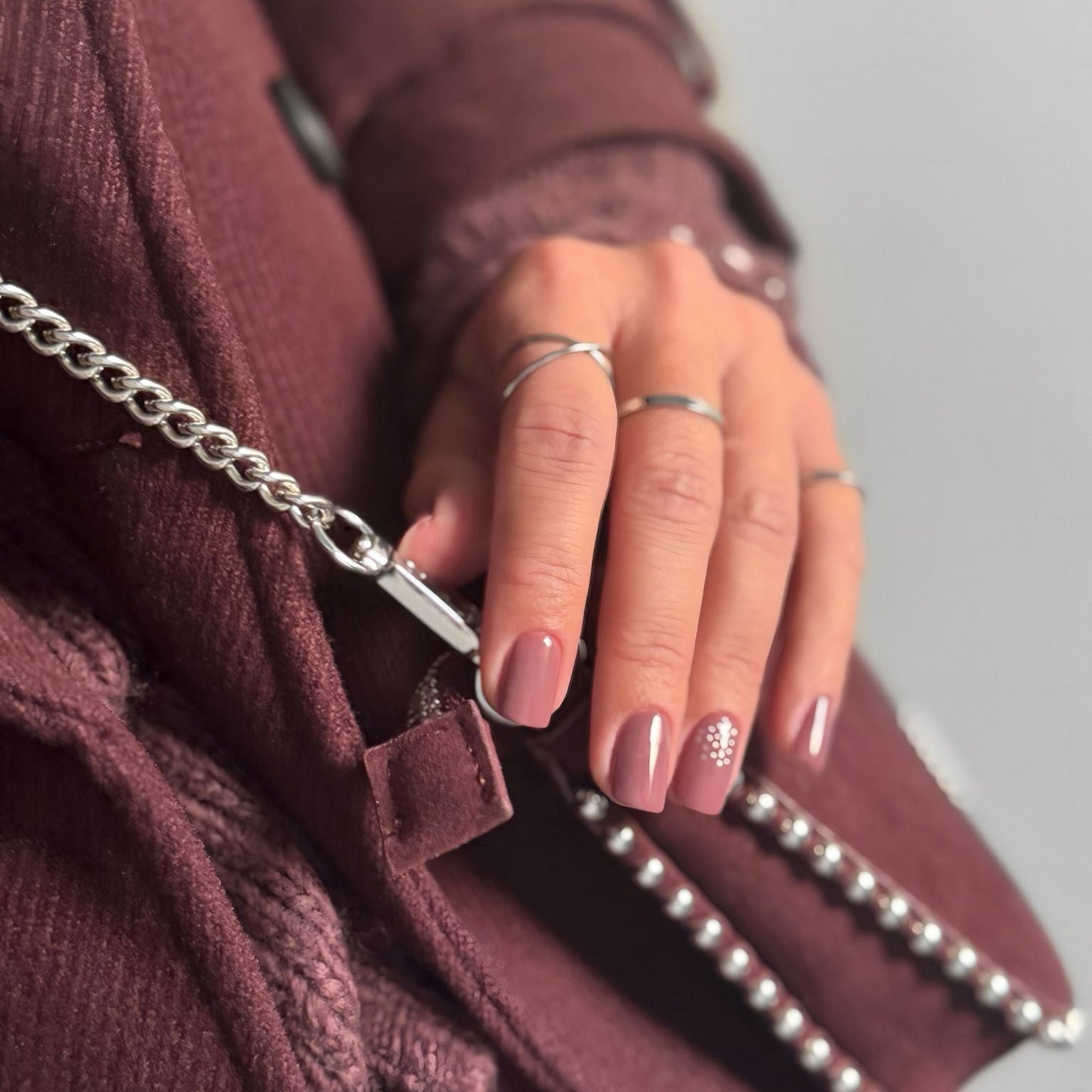 Mystic Mauve & Chrome Dots