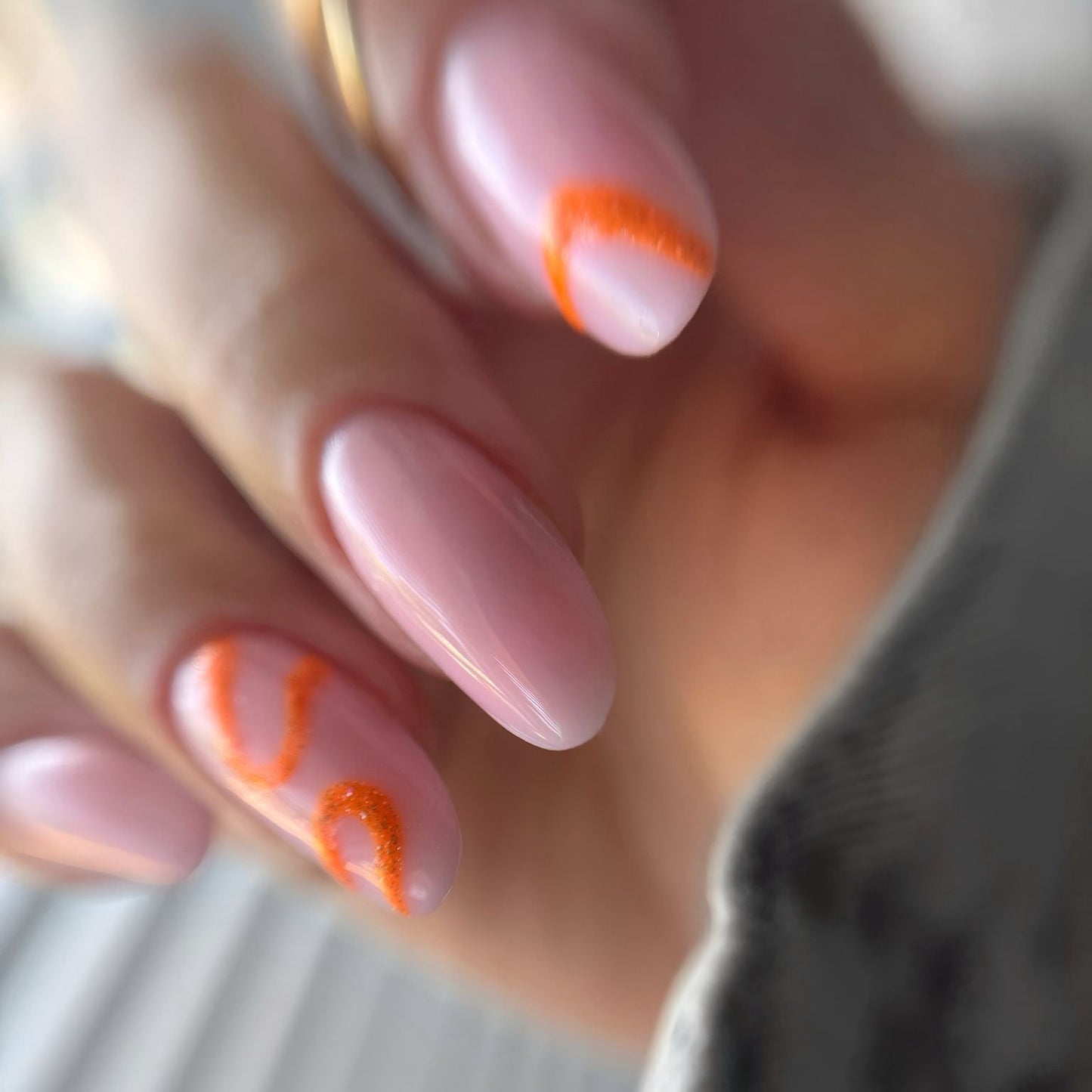 Orange Sparkle Swirls