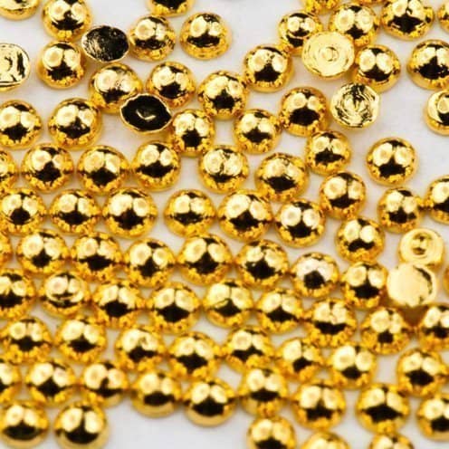 golden half beads, mistero milano, nail art, 5083, goud, halve caviar balls, goede hechting