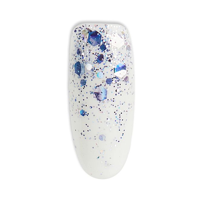 Galaxy glitter effect - Blauw - voorbeeld op nagel