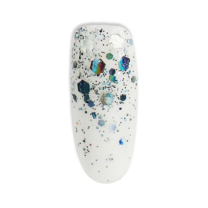 Galaxy glitter effect - groen - voorbeeld op nagel