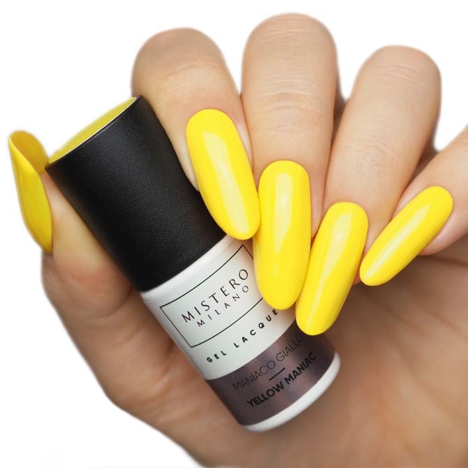 Gele gellak - Yellow maniac - Voorbeeld op nagels