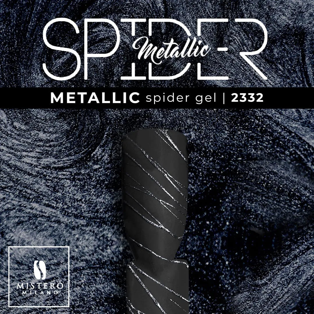 Spider gel metallic graphite. Nail art spider gel in het zwart. Merk: Mistero Milano