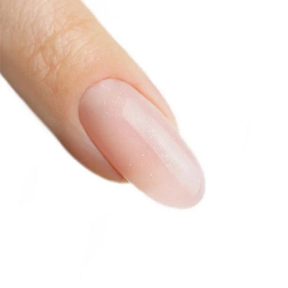 Nagel uitgevoerd met de simple shape builder gel - Cold sparkle