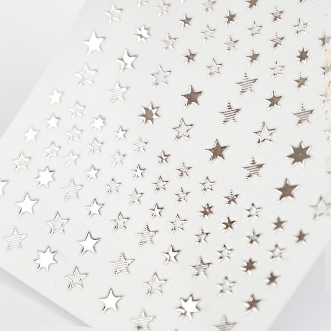 Zilveren nail art stickers - stars