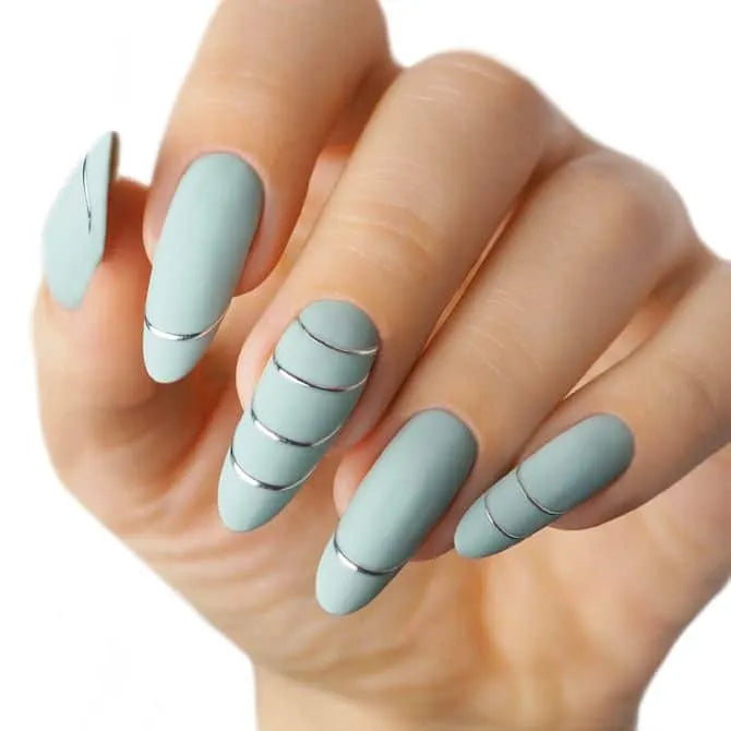 NAIL sticker - Silver Elastic Bow