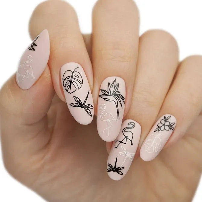 Nail art stickers - Paradise - Voorbeeld op nagels