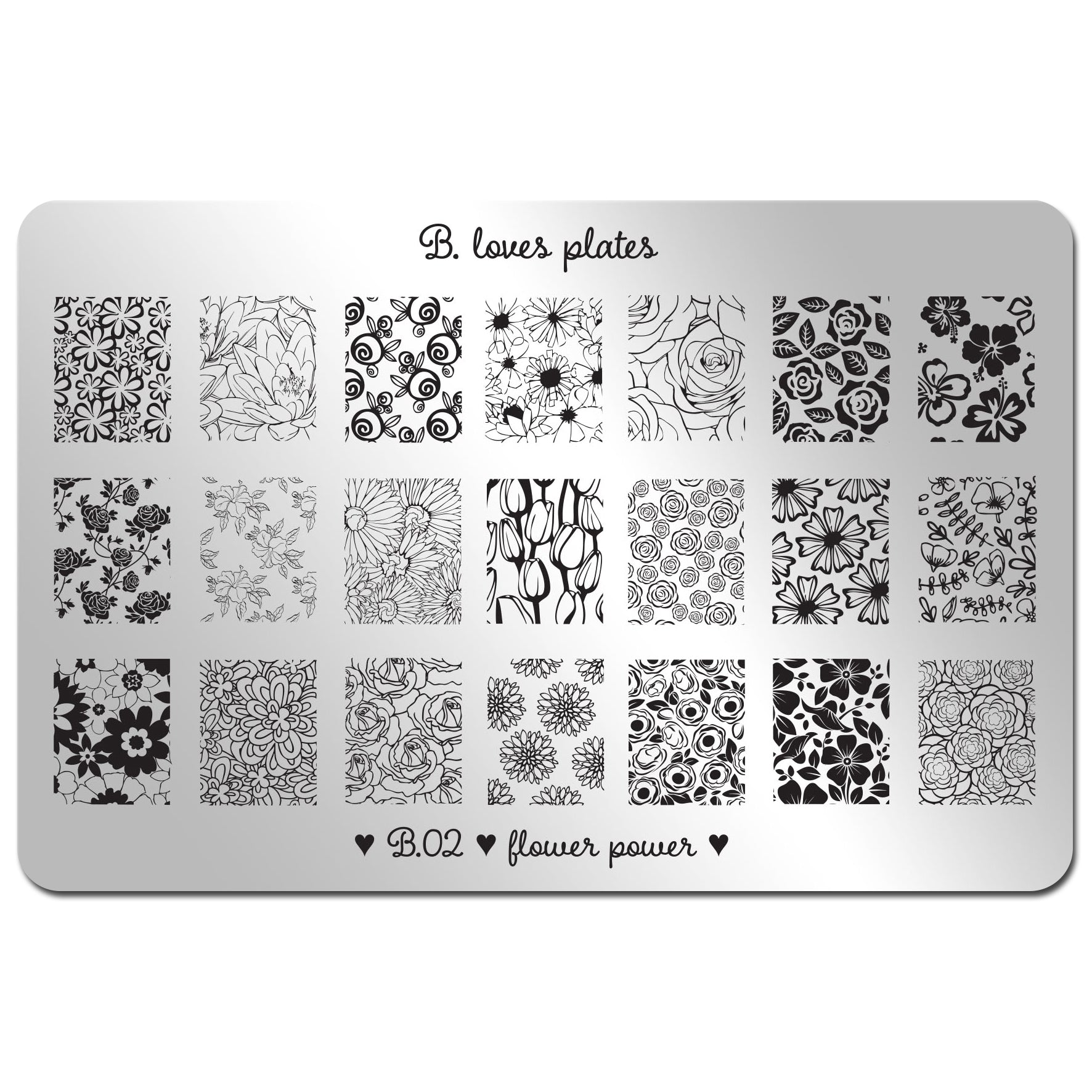 Plaque de stamping - FLOWER POWER