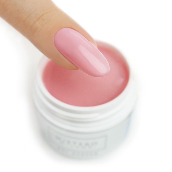 Tixologic builder gel cover pink skin voorbeeld op nagel