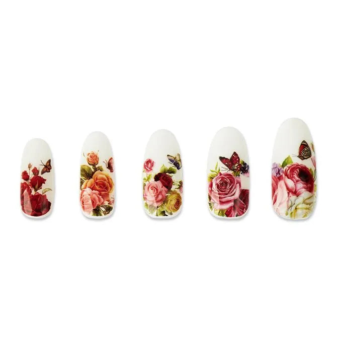 Water decal - romantic garden - voorbeeld op nagels