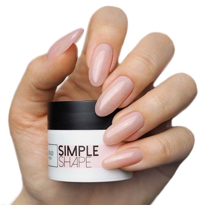 Simple shape builder gel - Warm sparkle - Voorbeeld op nagelq