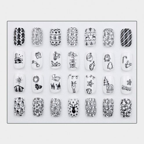 Kerst stempelplaat. Inspiratie voor kerstnagels.