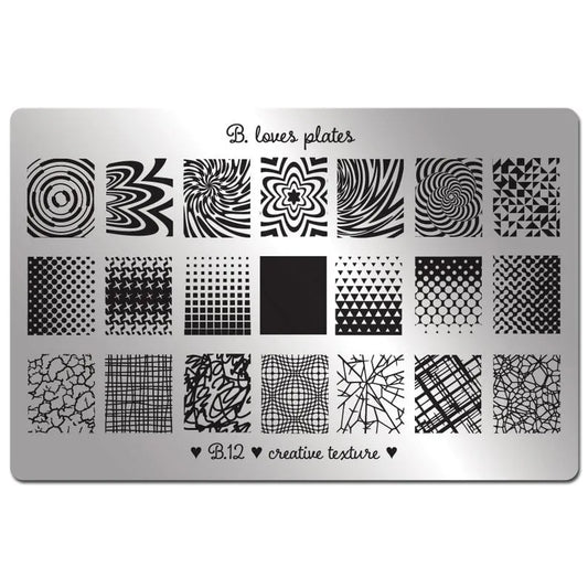 Stempelplaatjes met unieke motieven. Nail art stamping plates.