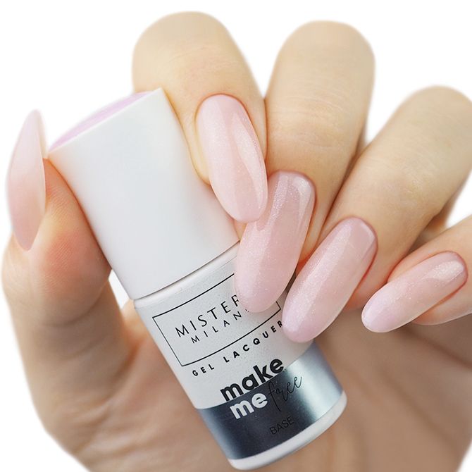 Undress me base coat pink shine - Hema vrij - Voorbeeld van het kleur op nagels